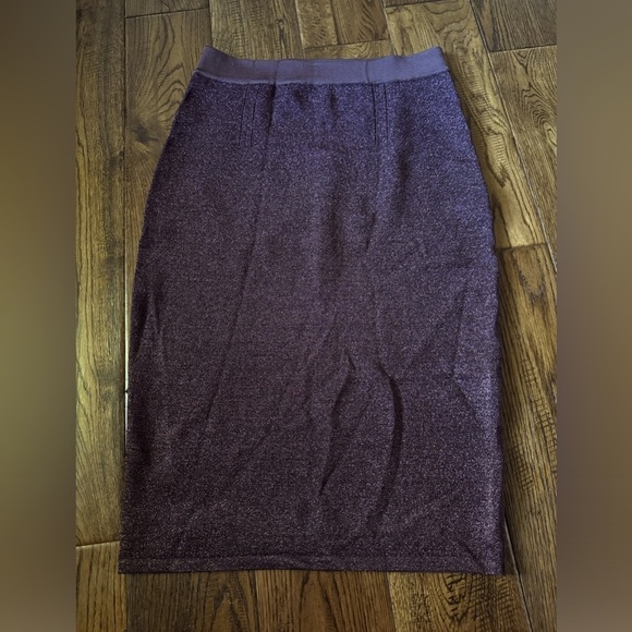 Rag & Bone Purple Shimmer Bodycon Midi Skirt